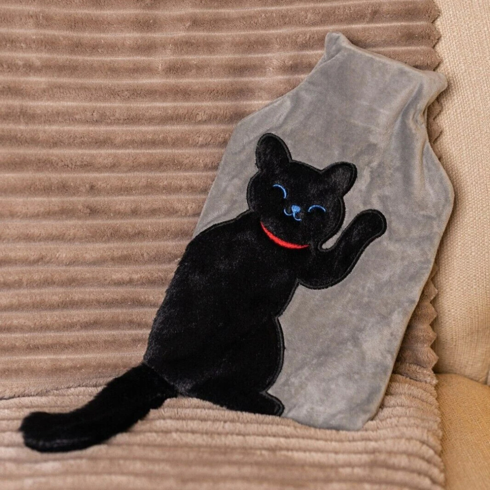 Marco Paul Cat Soft Plush Cover Bed Warmer Hot Water Bottle 2L Image 2