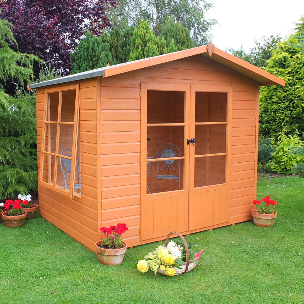 Shire Winton 8 x 6ft Double Door Shiplap Apex Summerhouse Image 3