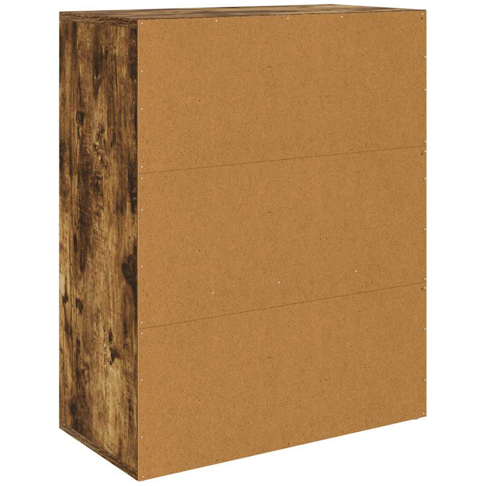 vidaXL 2 Door Single Drawer Smoked Oak Sideboard Image 7