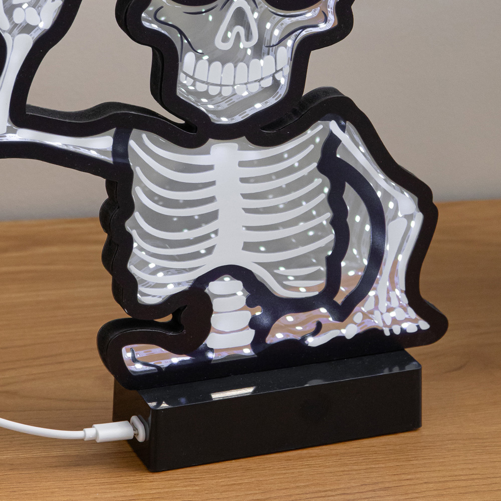 Samuel Alexander LED Halloween Skeleton Infinity Mirror 27cm Image 6