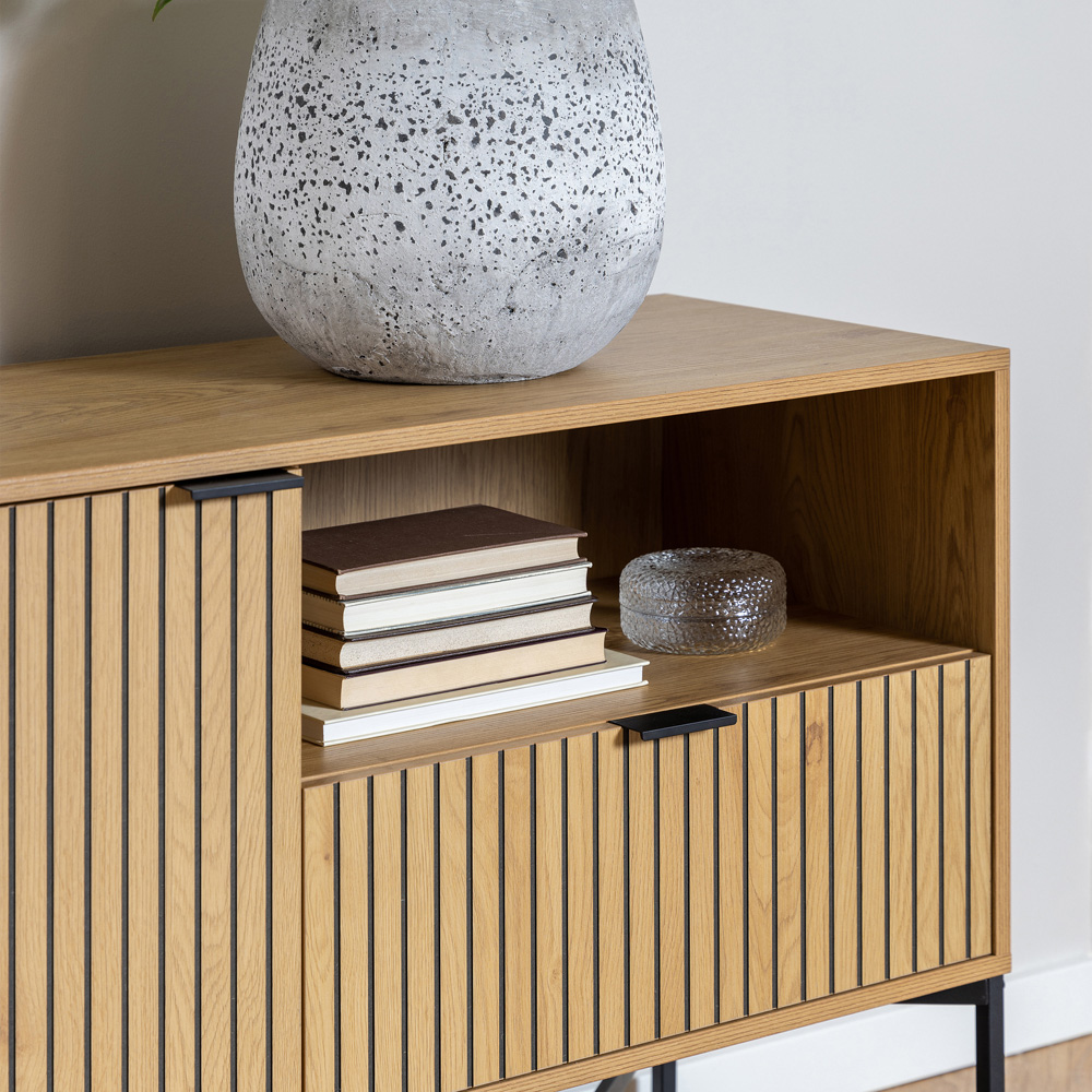 Florence Jaipur 2 Door Single Drawer Single Shelf Wild Oak Sideboard Image 8