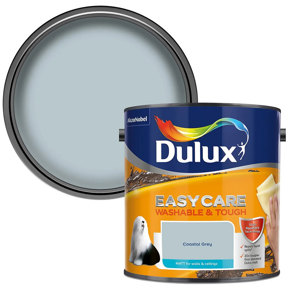 Dulux Easycare Washable & Tough Coastal Grey Matt Paint 2.5L Image 1