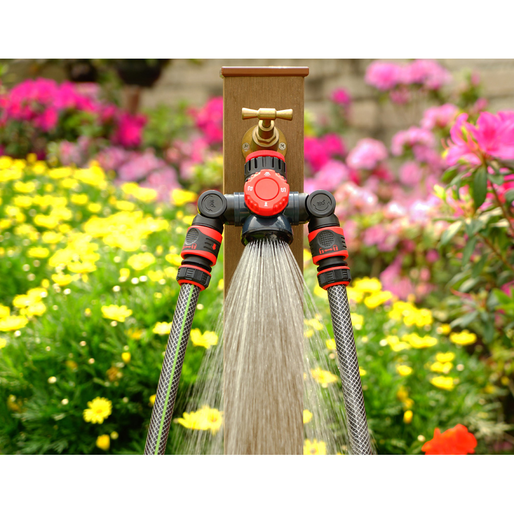 Avilo 3-Way Multi-Function Tap Connector with Twin Hose Outlet Image 6