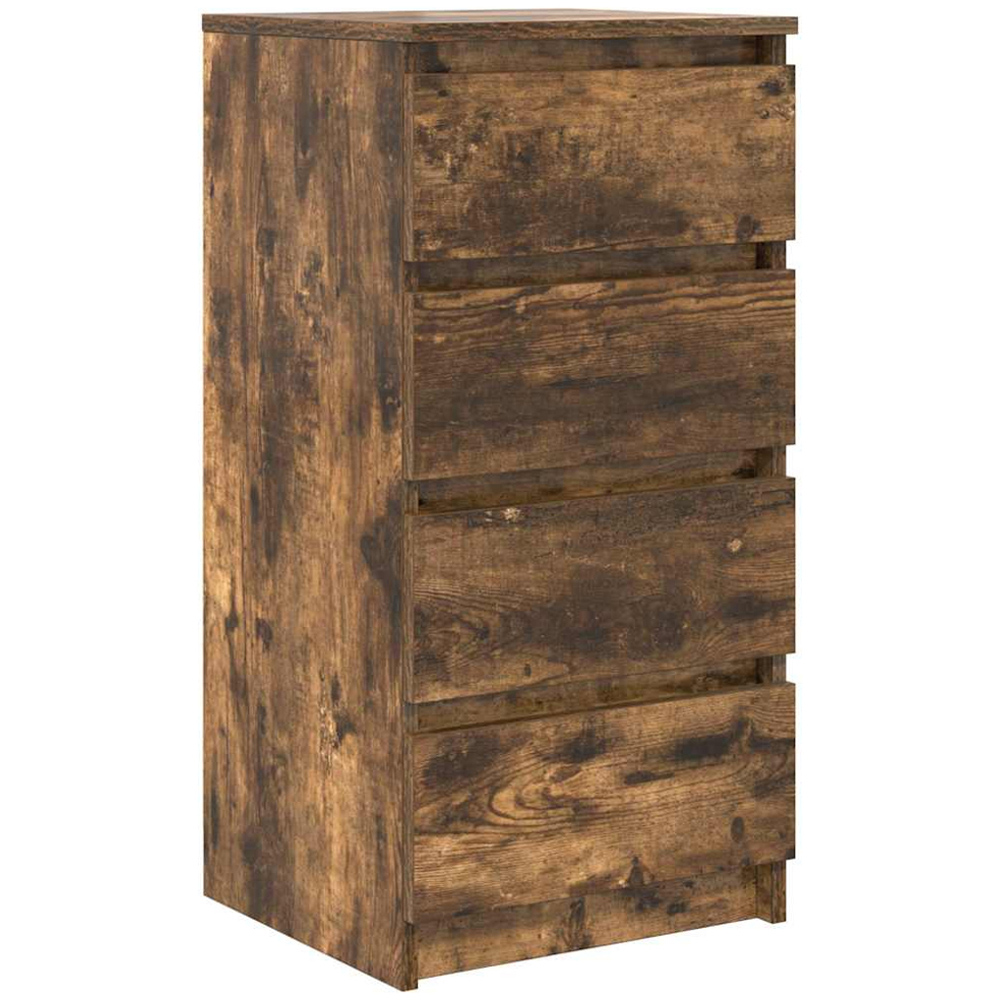 vidaXL 4 Drawer Smoked Oak Sideboard Image 2
