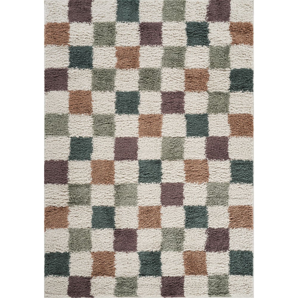 Desire Rugs Chester Multicolour Shaggy Checkered Rug 60 x 220cm Image 5