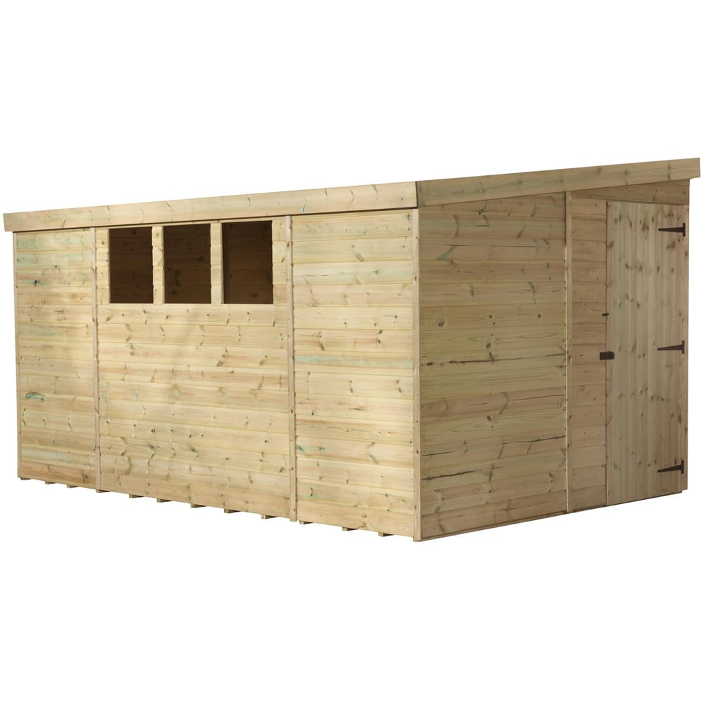 Empire Sheds 3000 8 x 8ft Tongue and Groove Wooden Pent Garden Shed Image 1