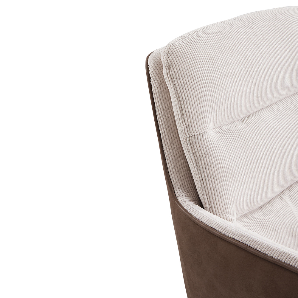 Living and Home Beige Modern Office Chair Accent Chair Image 5