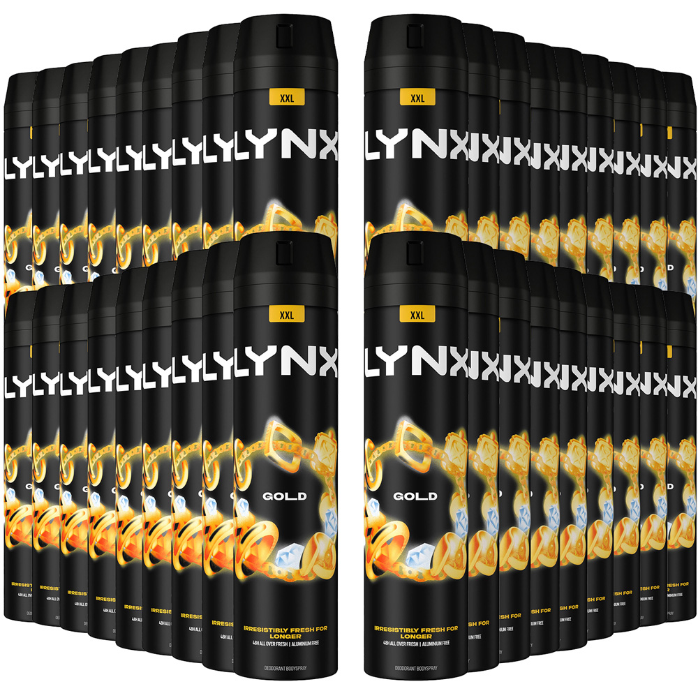Lynx Gold Oud Wood and Dark Vanilla 48H Protection Deodorant Body Spray 250ml 36 Pack Image 1