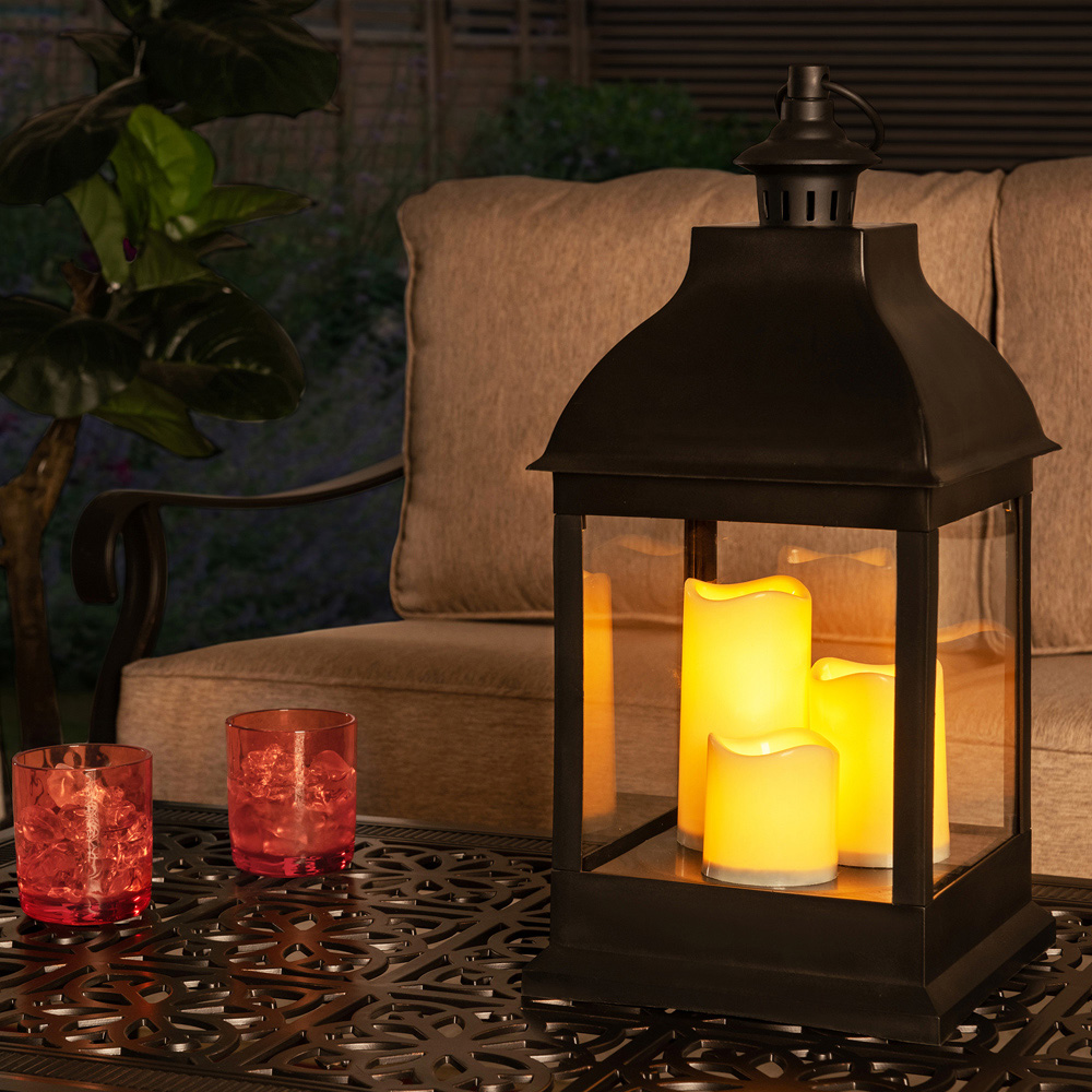 Sunjoy Classic Black Battery Powered Garden Lantern Image 5