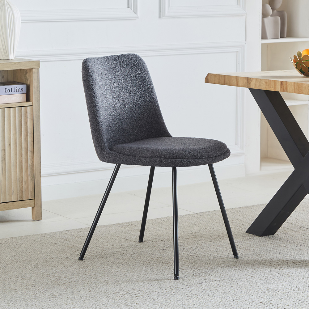 Artemis Home Lecce Set of 2 Dark Grey Dining Chairs Image 2