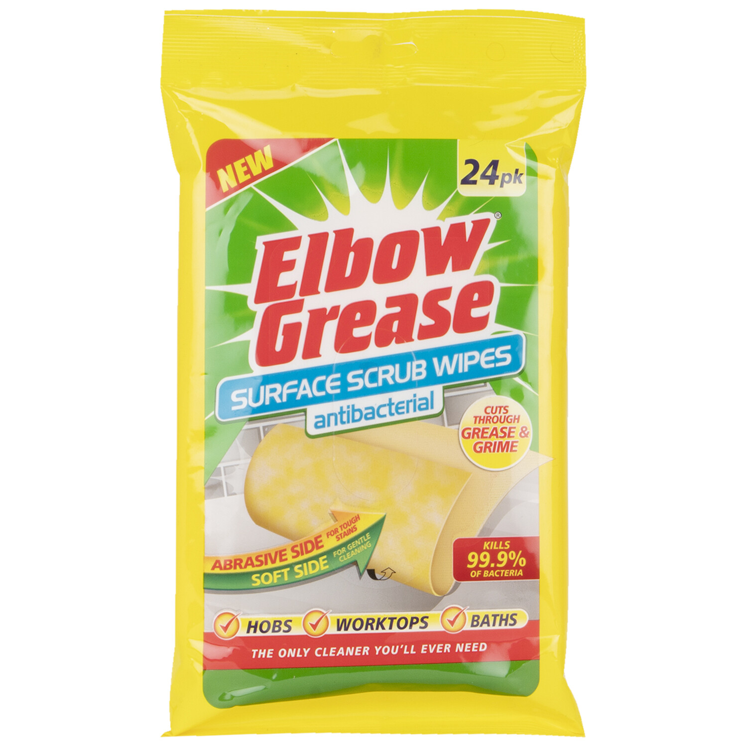 Pack of 24 Elbow Grease Surface Scrub Wipes Image