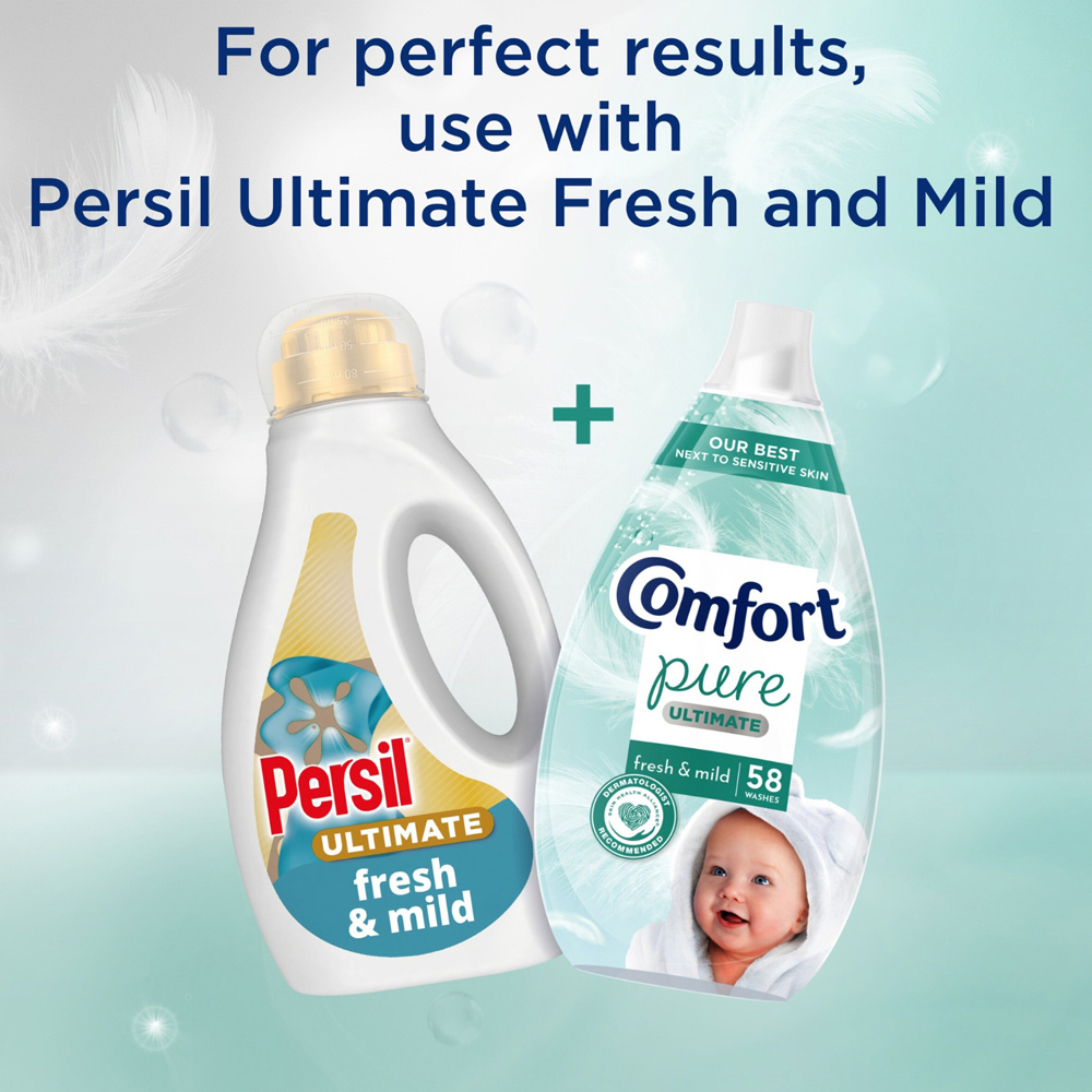 Comfort Pure Ultimate Fresh and Mild Ultra Concentrated Fabric Conditioner 58 Washes 870ml 3 Pack Image 6