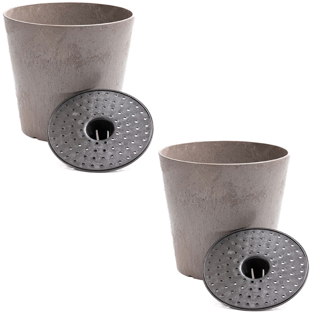 Garden Gear Octavia Oak Planter 38cm 2 Pack Image 1