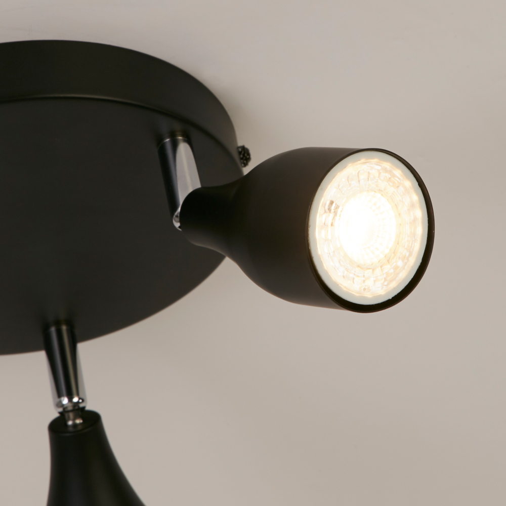 Lighting Collection Colby 3 Light Black Spotlight Image 4