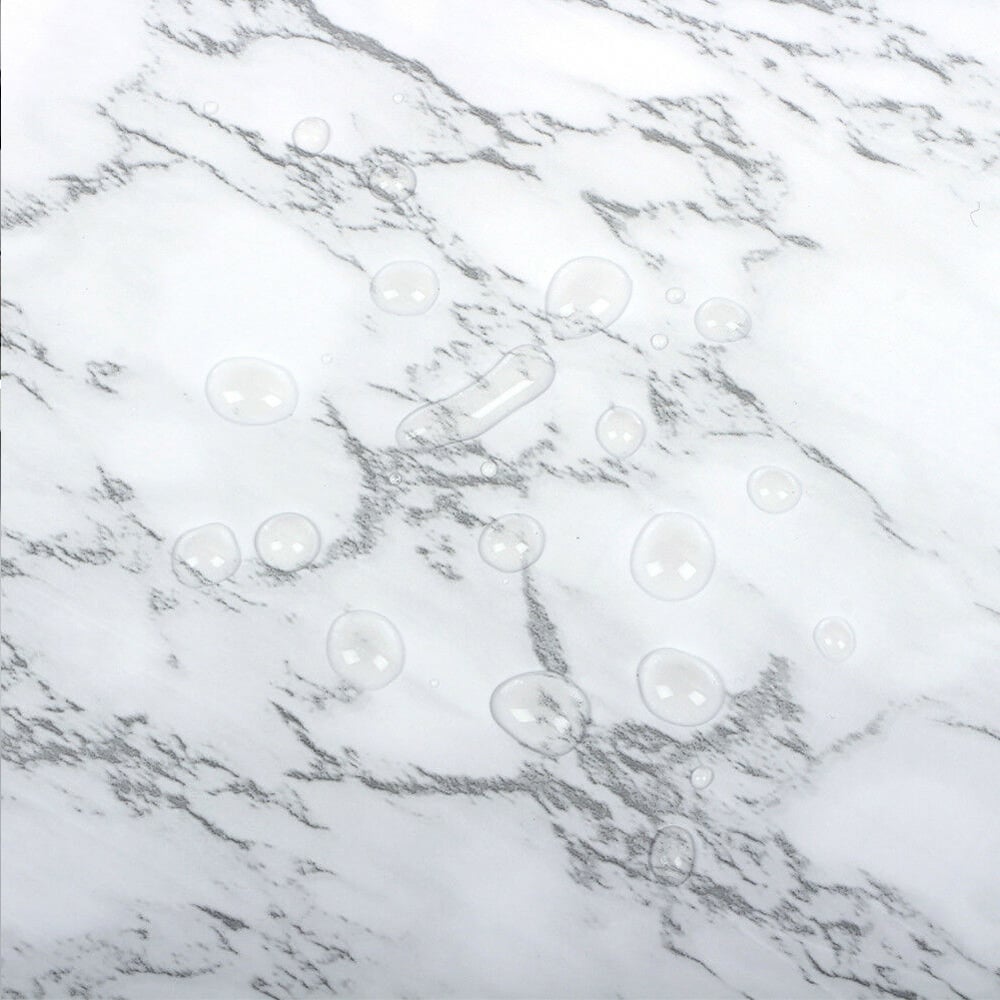 Living and Home Marble Effect White Rectangle Self Adhesive Wallpaper Image 6