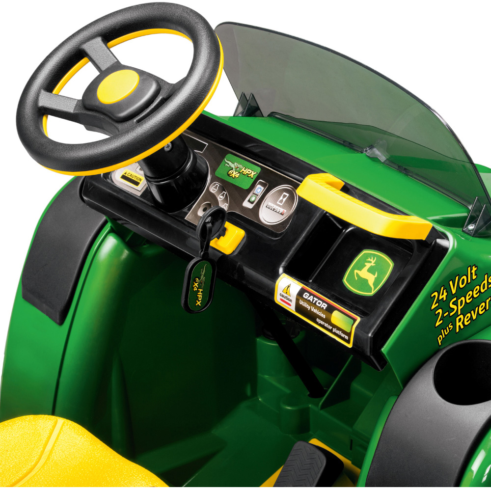 PEG John Deere Gator HPX Kids Electric Ride-On Utility Vehicle Green and Yellow 12V Image 7