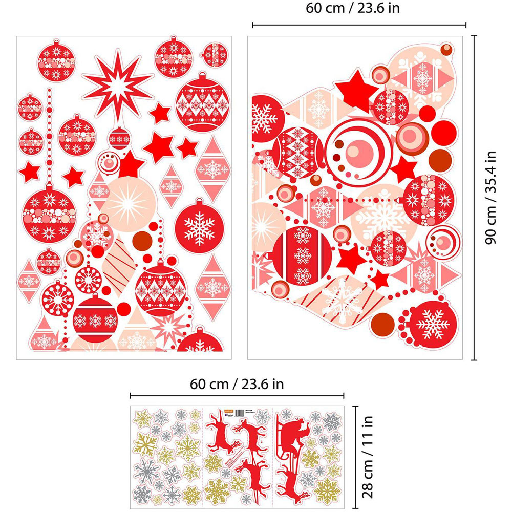 Walplus Santa's Sleigh By The Tree Self Adhesive Christmas Wall Stickers 70 Piece Image 7