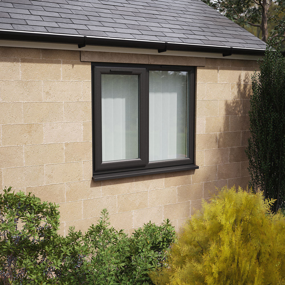 Crystal Black and White LH Side Hung Next to a Fixed Obscure Double Glazed Window 1190 x 1040mm Image 2