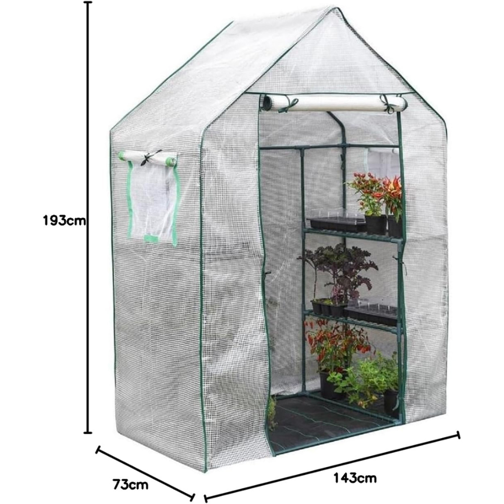Garden Gear 6.3 x 4.6ft 6 Shelf Clear PE Greenhouse Replacement Cover Image 2