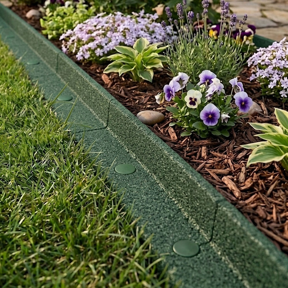 MonsterShop 1.2m 4 Pack Green Flexible Lawn Edging Image 2