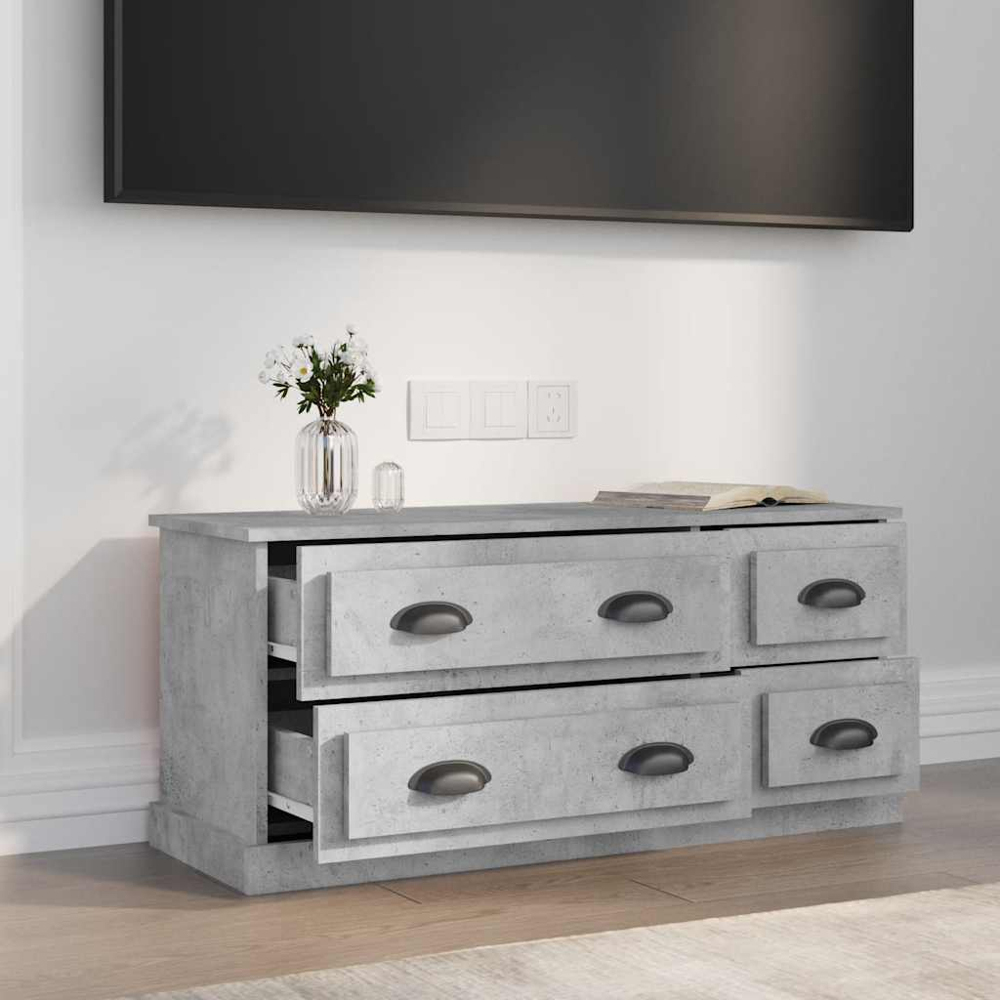 vidaXL 4 Drawer Concrete Grey TV Cabinet Image 8