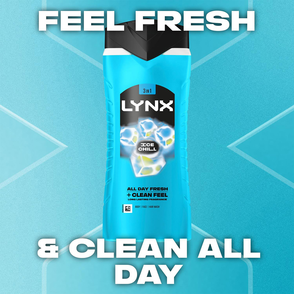 Lynx Ice Chill Iced Mint and Lemon 12H Refreshing Fragrance Shower Gel 500ml 30 Pack Image 2