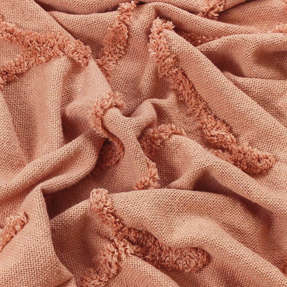 furn. Jakarta Blush Pink Tufted Throw 130 x 180cm Image 3