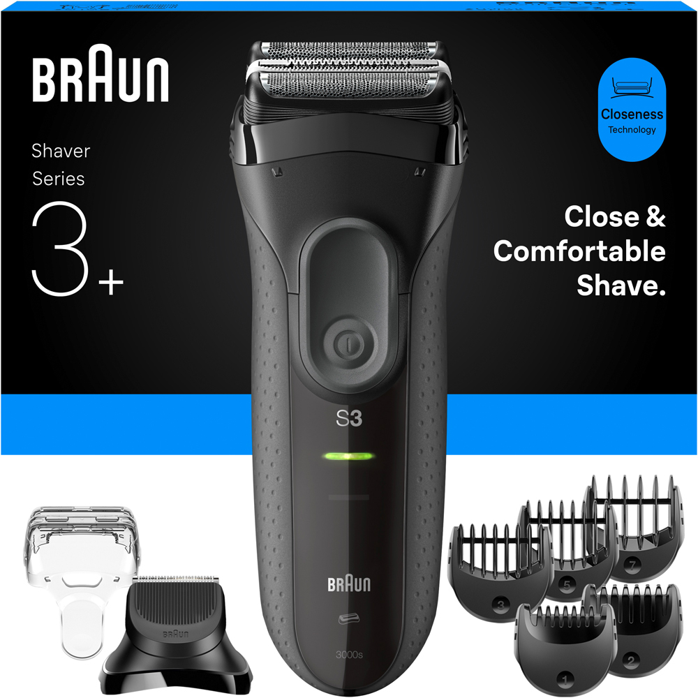 Braun Series 3 Plus 3000BT Grey Men Dry Razor Image 2
