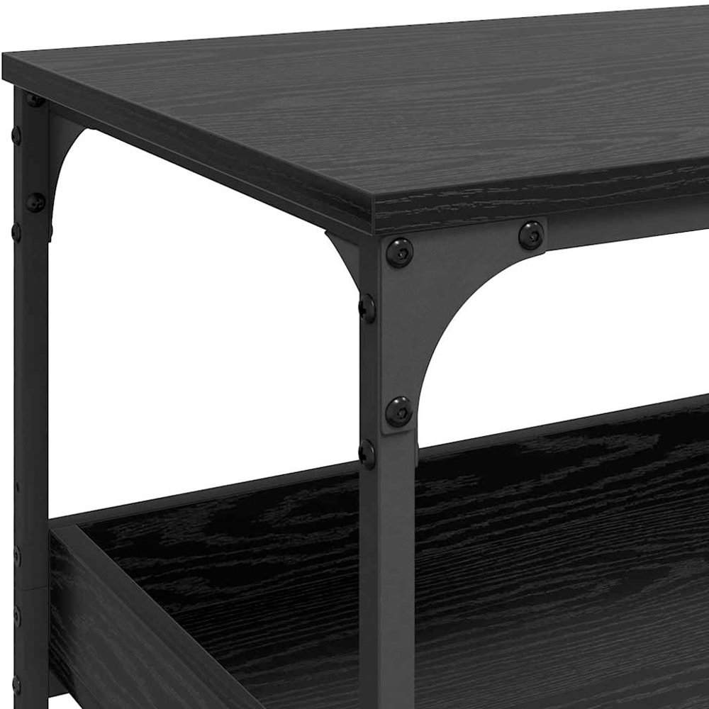 vidaXL 3 Shelf Black Oak Wide Kitchen Trolley Image 8