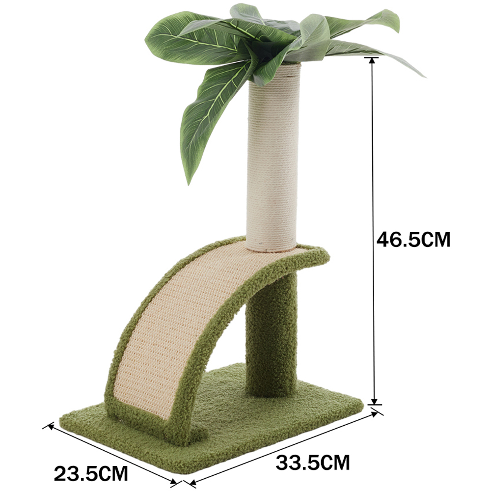 H&O Direct Green Curved Sisal Cat Scratcher with Self Grooming Brush Image 6