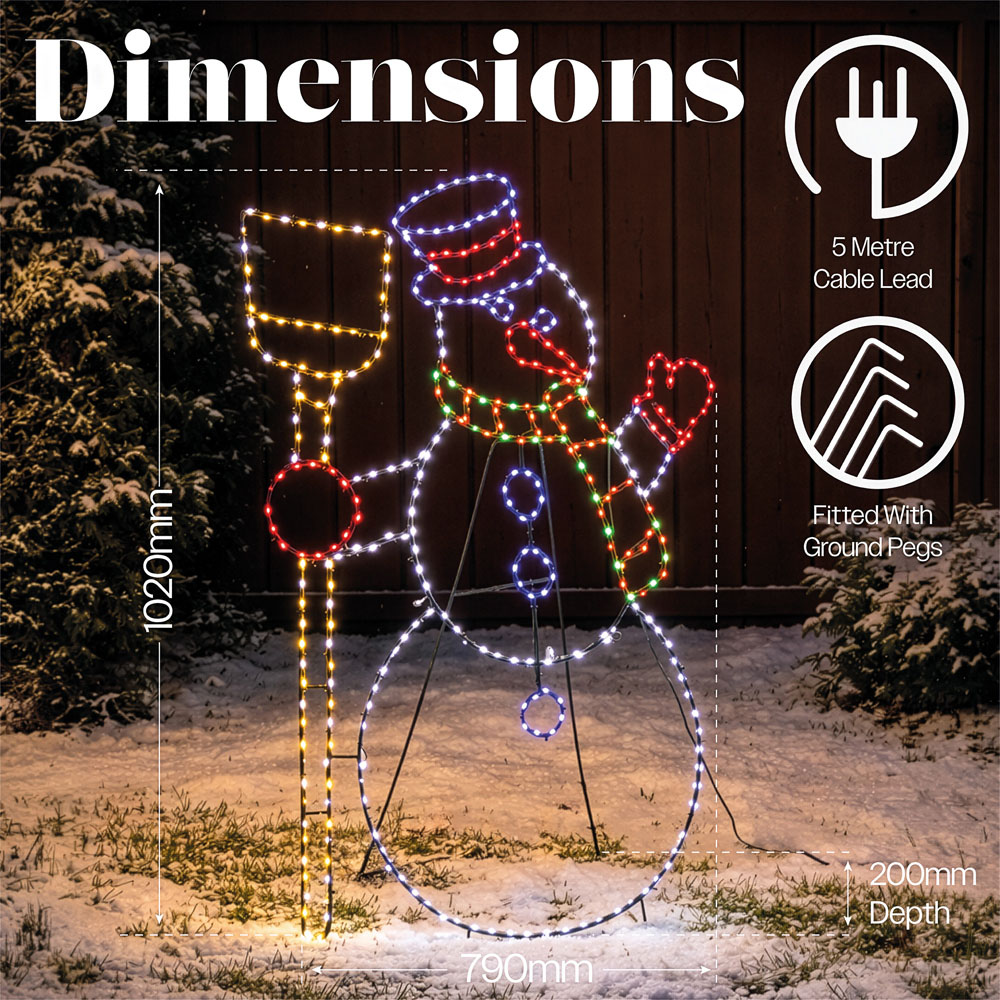 Xmas Haus 399 Multicolour LED Snowman Christmas Decoration 79cm Image 8