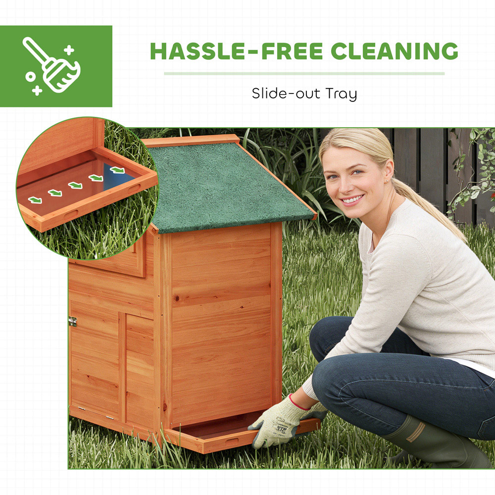 PawHut Chicken Coop with Nesting Box and Pull-Out Tray Image 4