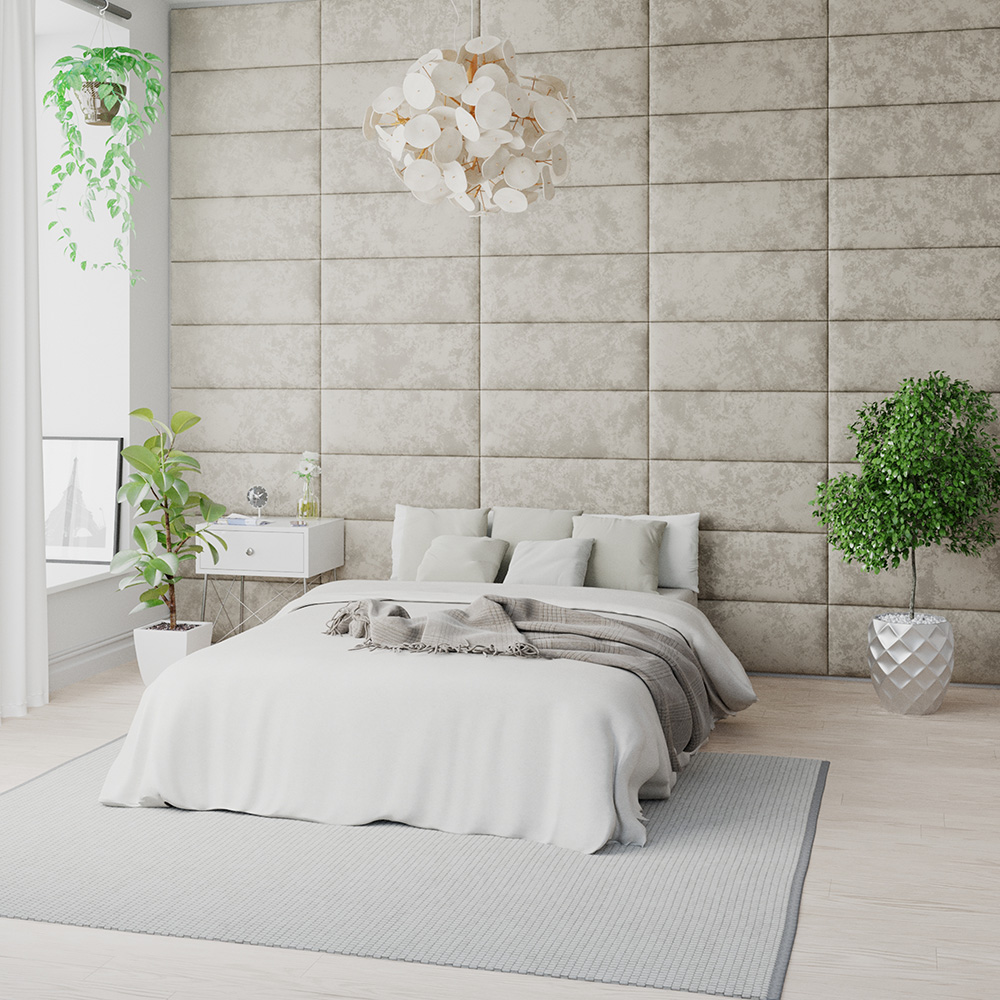 Aspire EasyMount Pearl Mirazzi Velvet Upholstered Wall Mounted Headboard Panels 8 Pack Image 2