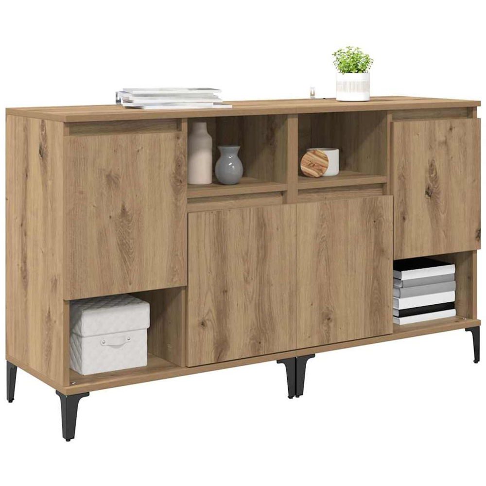 vidaXL 2 Door 2 Shelf Artisan Oak Compact Sideboard Set of 2 Image 2