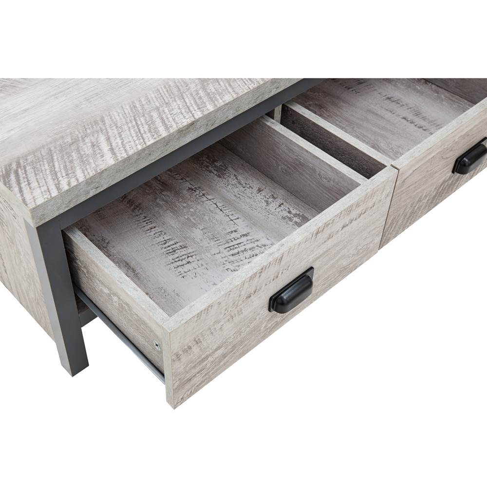 GFW Boston 2 Drawer Grey Coffee Table Image 8