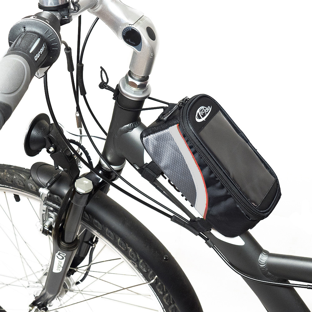 tectake Black Grey and Red Bike Phone Holder Image 8