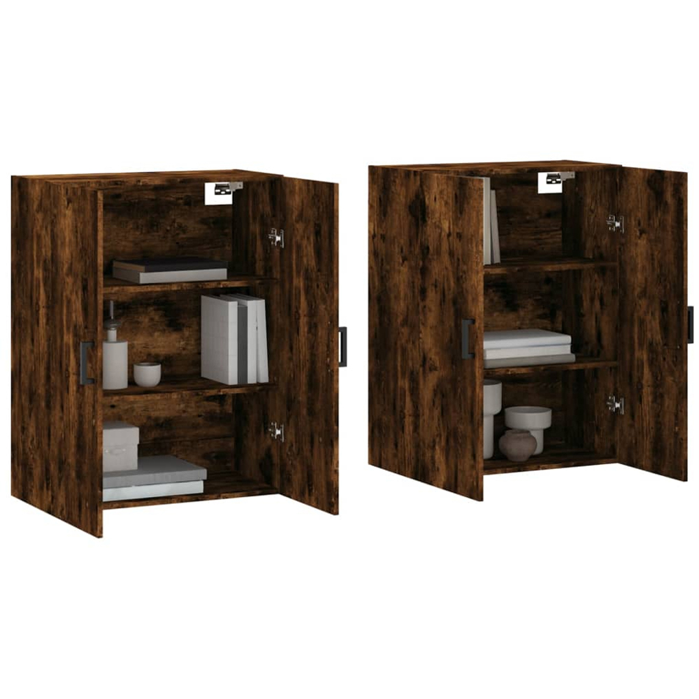vidaXL 2 Door Smoked Oak Wall Mounted Cabinet Set of 2 Image 3