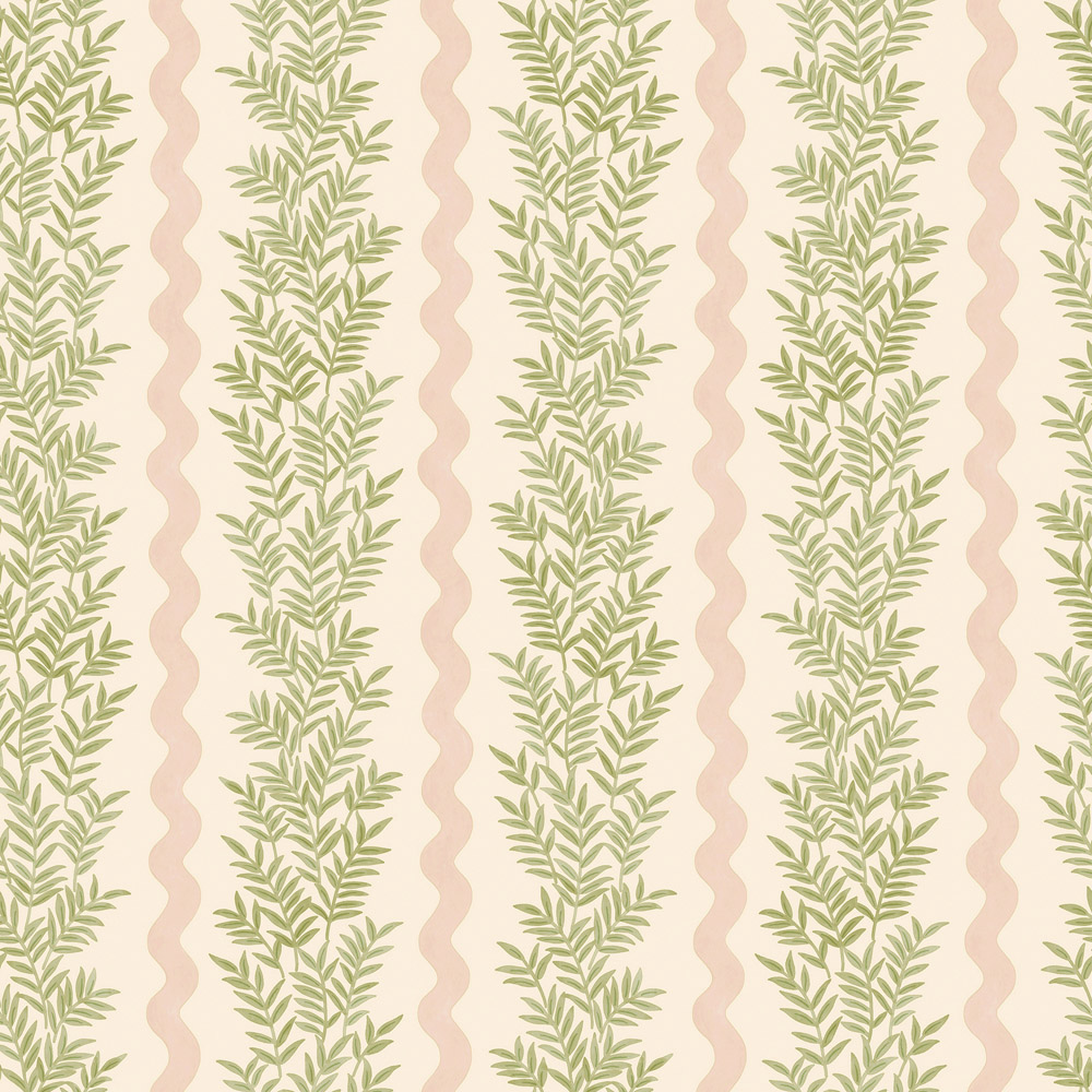 Holden Decor Foliage Stripe Cream and Blush Wallpaper Image 1