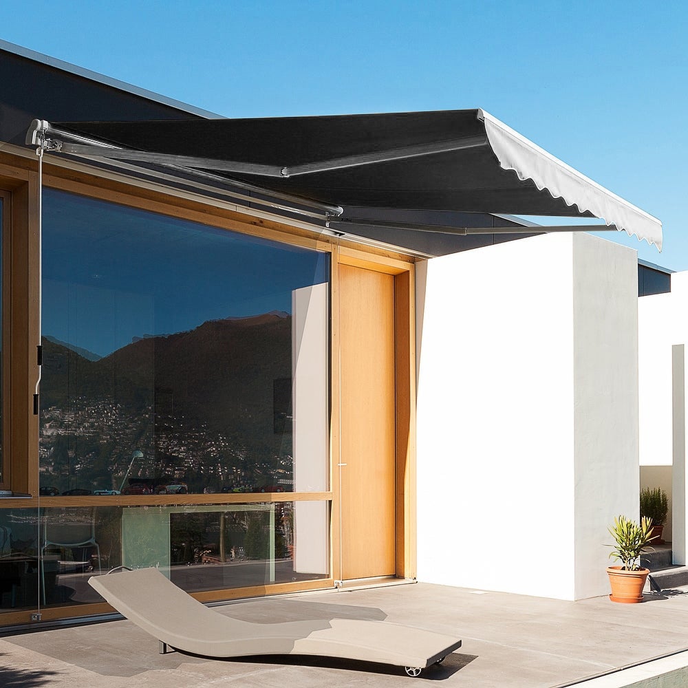 Living and Home Grey Retractable Manual Patio Awning 3 x 3.5m Image 7