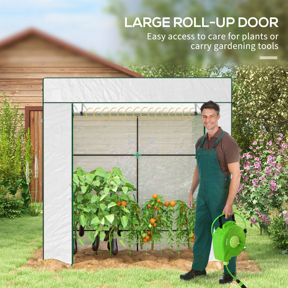 Outsunny White PE 6 x 6ft Walk In Greenhouse Image 5