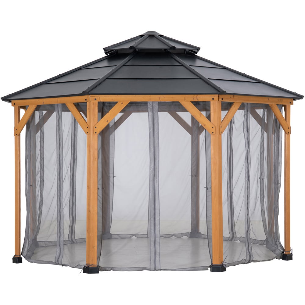 Sunjoy 3.9 x 3.9m Accessory Netting for Outdoor Steel Gazebo (Gazebo Not Include) Image 1