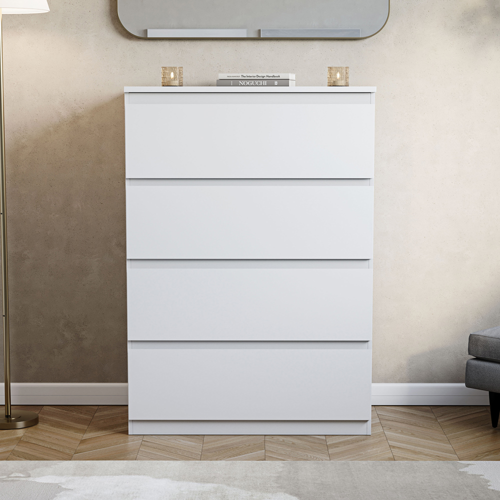 VIDA DESIGNS Denver 4 Drawer White Chest of Drawers Image 4