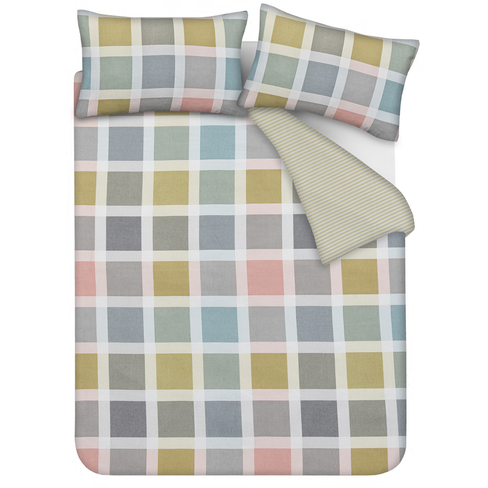Smart Living King Size Crosshatch Check Duvet Set Image 3