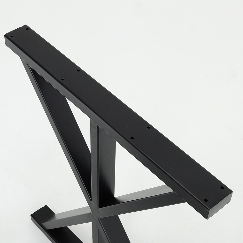 Living and Home 2 Pack Black Industrial X Shape Steel Table Leg 60 x 70cm Image 5