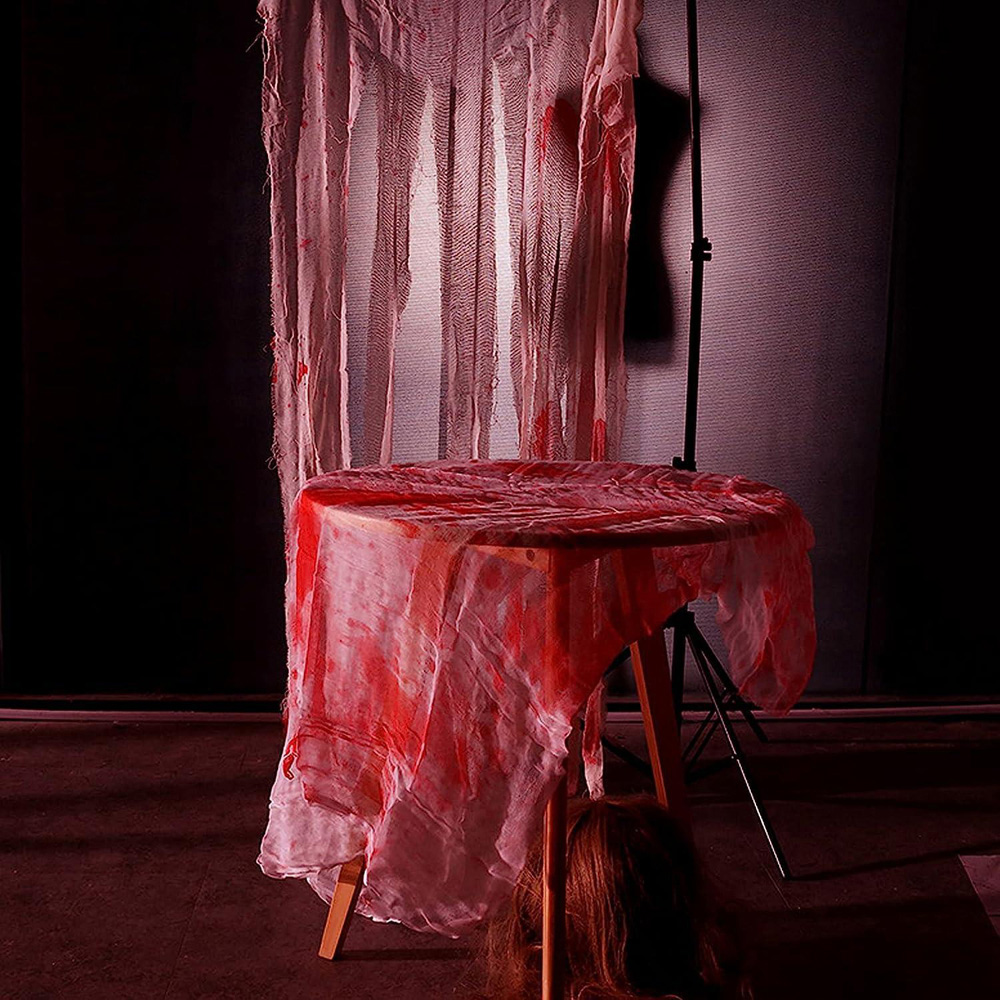 Shatchi Halloween Blood-Stained Tablecloth 5 Pack Image 2