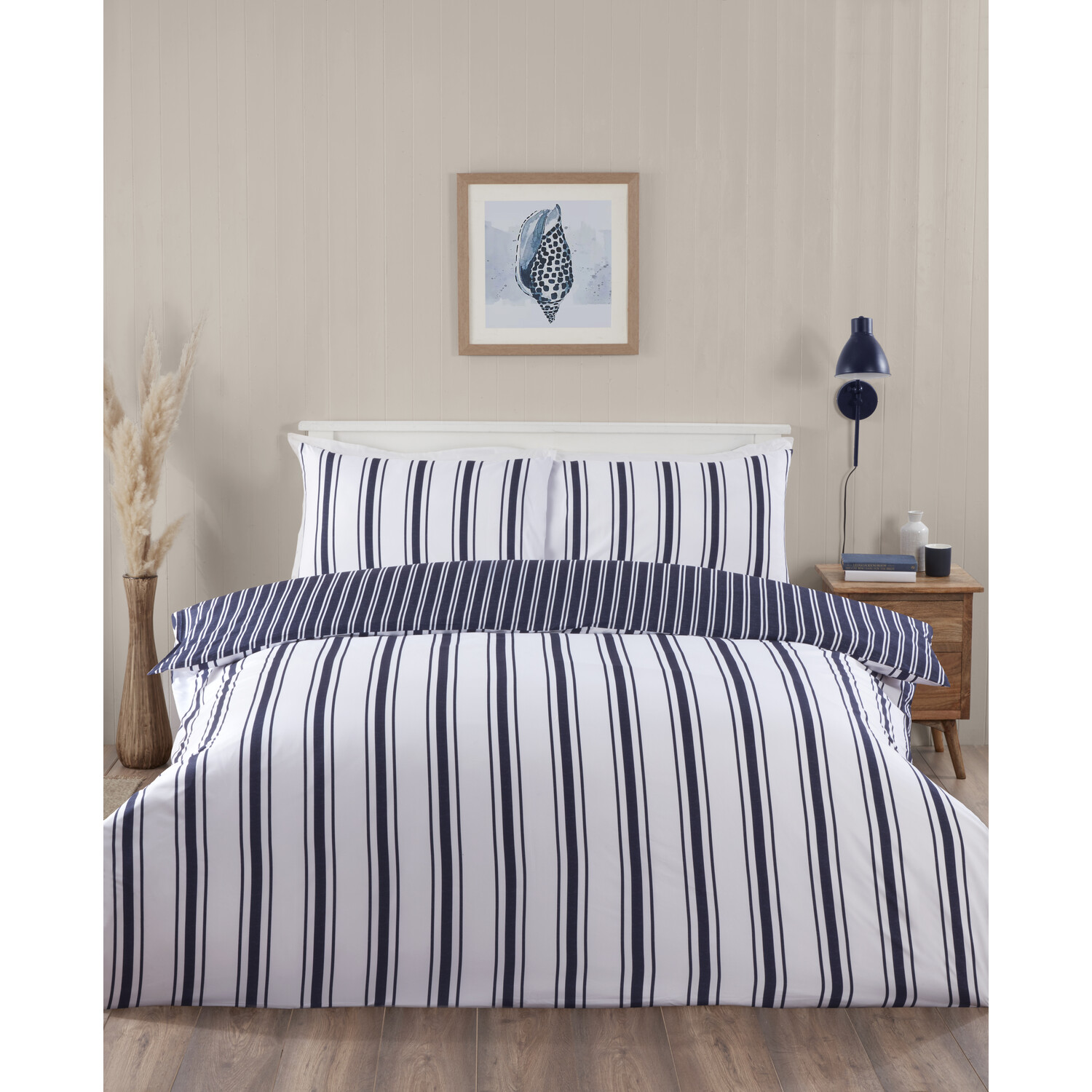 My Home Ocean Stripe Duvet Set - Navy Image 2
