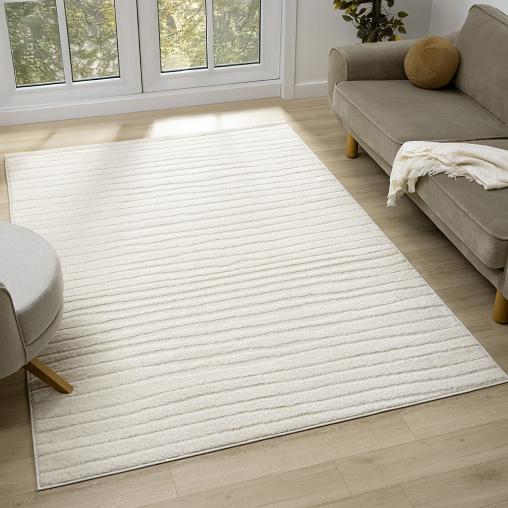 Desire Rugs Aya Cream Embossed Lines Rug 120 x 170cm Image 2