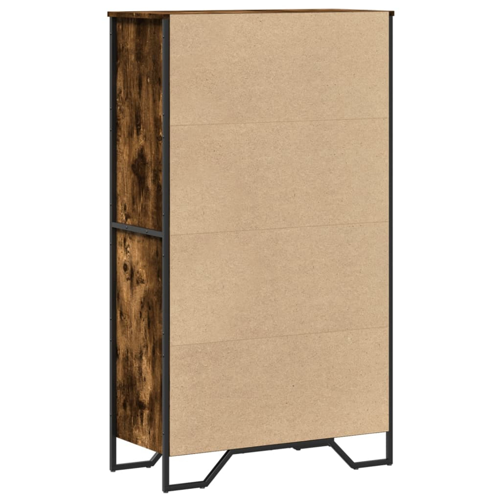vidaXL 2 Door 4 Shelf Smoked Oak Highboard Image 5