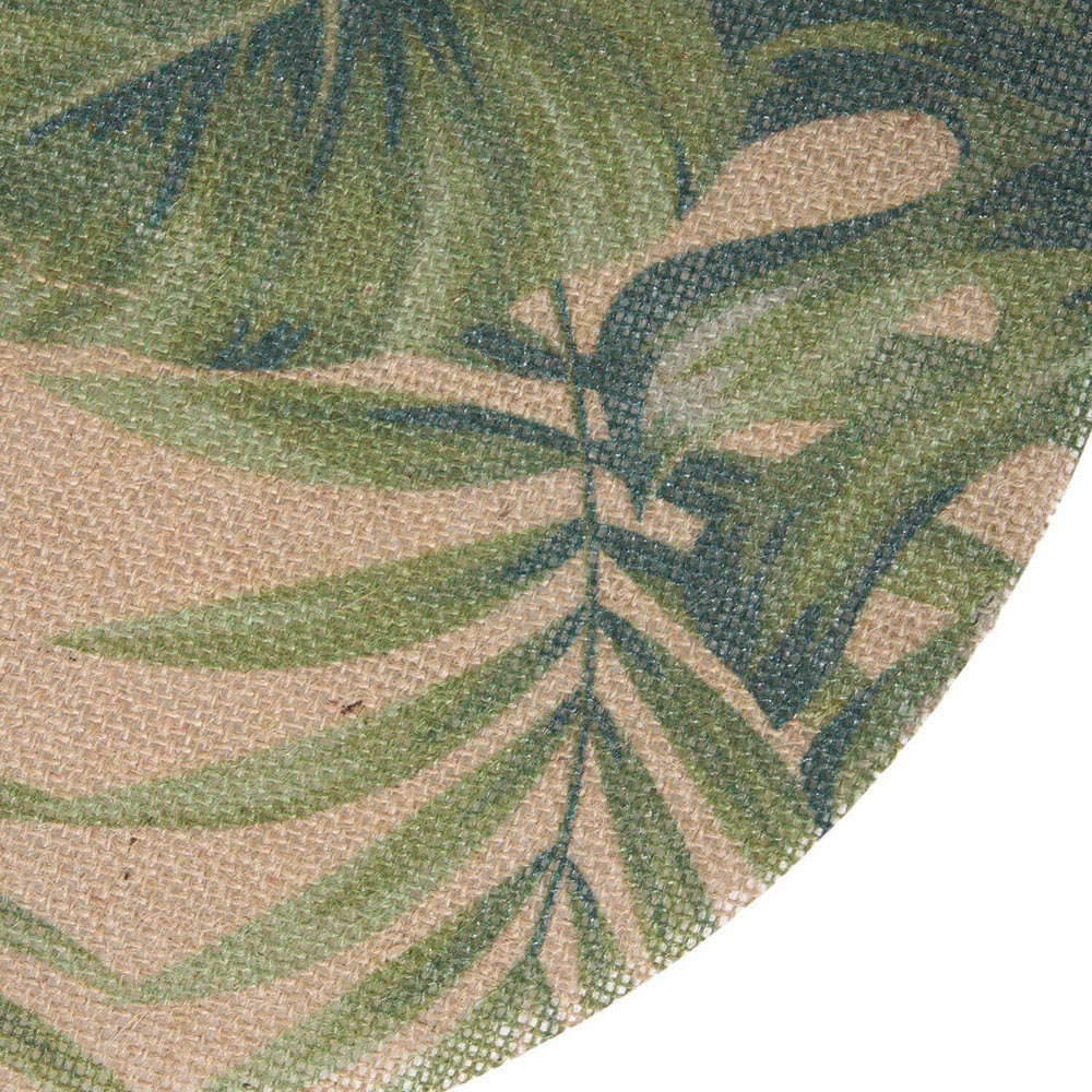 Pack of 2 Round Jungle Leaf Placemats Green Image 3