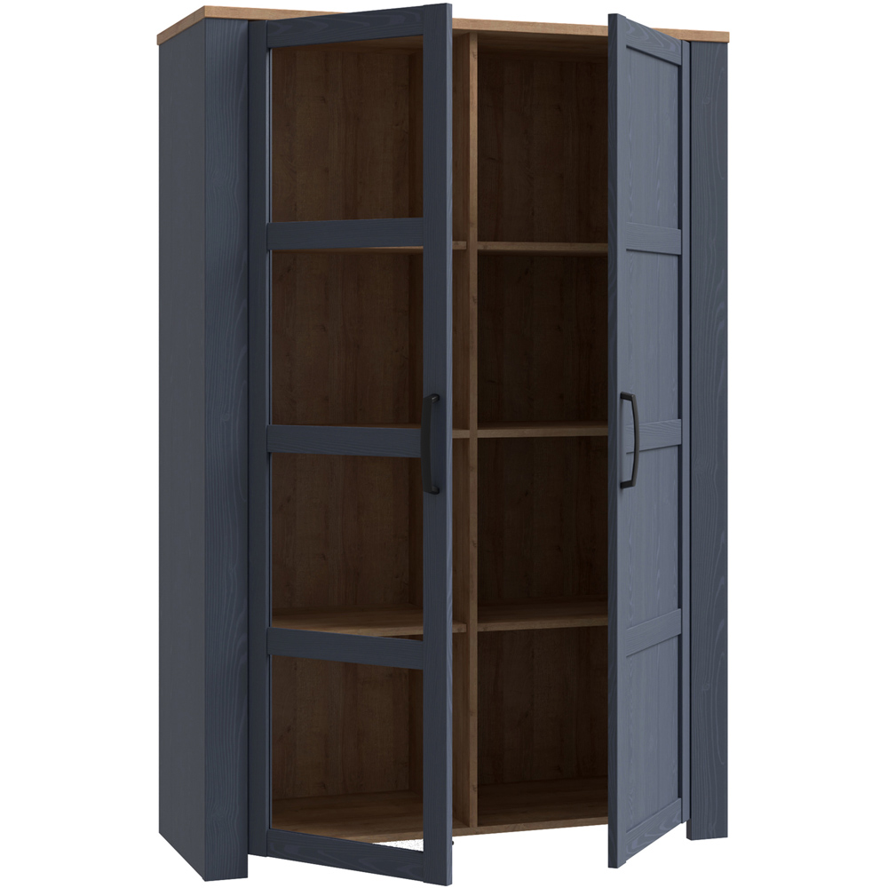 Florence Bohol 2 Door Navy Riviera Oak Display Cabinet Image 4